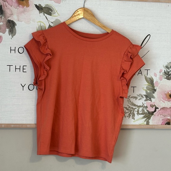a new day Tops - a new day Ruffled Sleeve Rust Top
